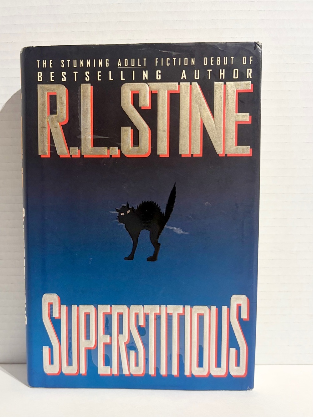 R L Stine Superstitious 1995 Horror Fiction Book Novel Hardcover Dust Jacket VTG